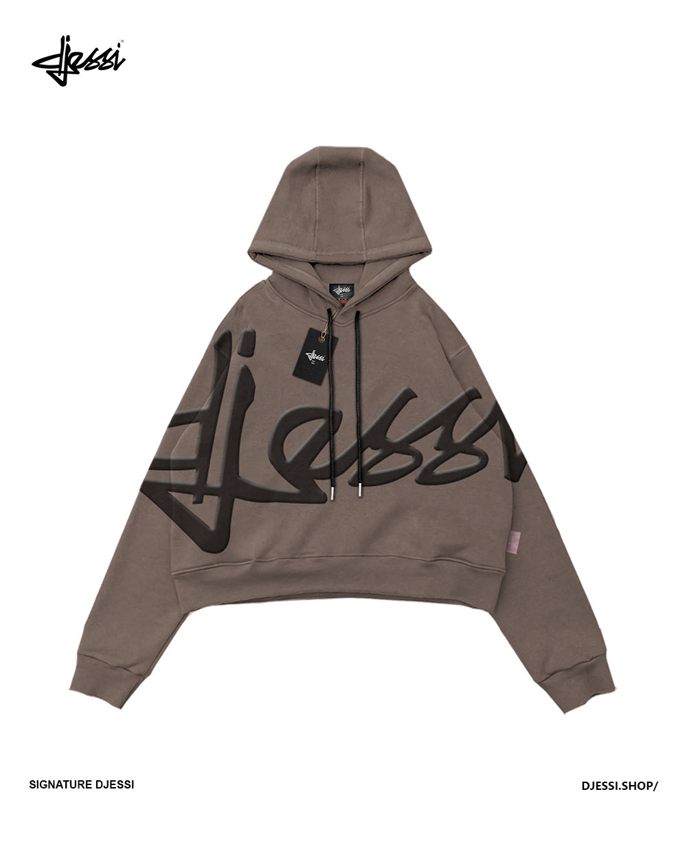 Signature Cropped Hoodie Mocha/Dark Chocolate