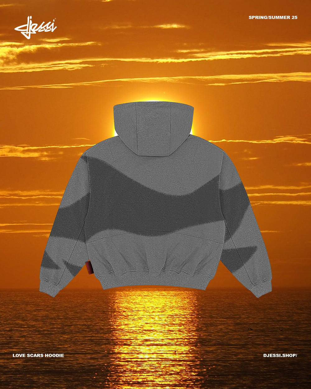 Grey Love Scar Hoodie