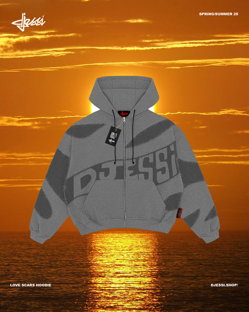Grey Love Scar Hoodie